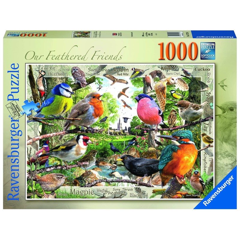 1000 Piece Jigsaw Puzzle Feather Friends Ravensburger 17272 6 Colorful