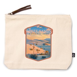 Lantern Press White Sands National Park, New Mexico, Oil Painting, 100% Cotton Zipper Pouch, Travel Accessory, Go Bag