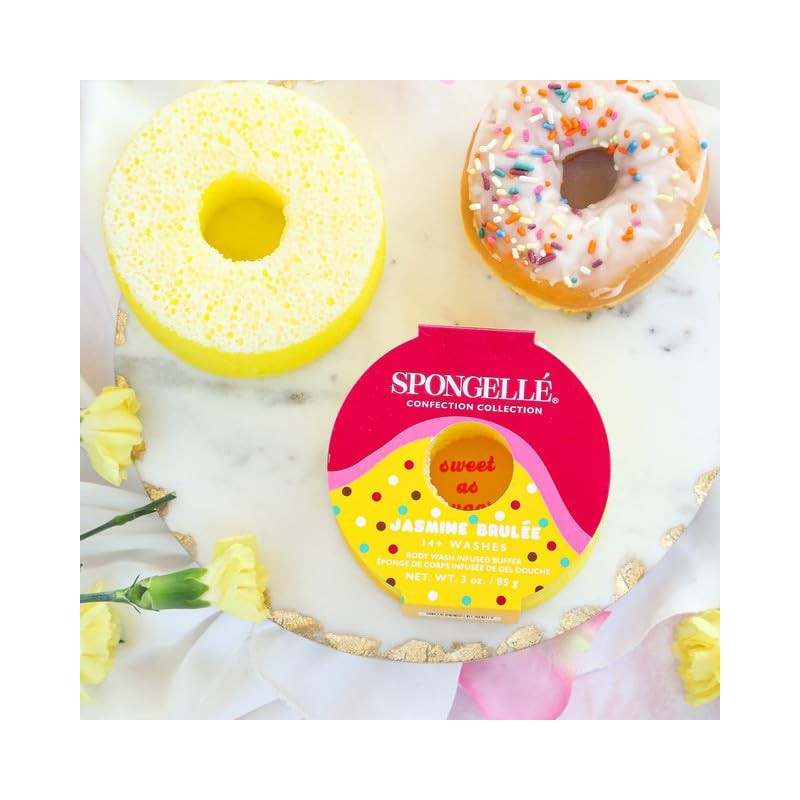 Spongellé Confection Collection Body Wash Infused Buffer, Jasmine Brûlée