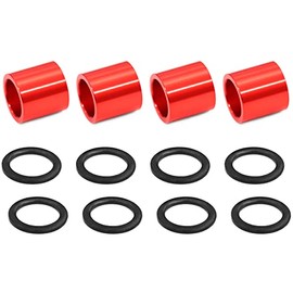 Colored Bearing Spacers and Washers Lightweight Speed Hardware Kit for Skateboards and Longboards 4 Spacers + 8 Washers (Red)