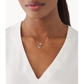 Emporio Armani Necklace for Women Sentimental, Length: 350+70mm, Moon size: 12x9mm Rose Gold Brass Necklace, EGS2958221