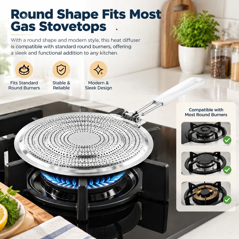 Even Heat Distribution Diffuser for Gas Stovetops – Double Thickening