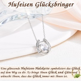 PDTU Gift for Daughter, Sister, Niece, Granddaughter, Best Friend, Horseshoe, Lucky Charm Necklace for Teenagers, Girls for Exams, Birthday, Graduation, School, Christmas, Wedding, Christening,