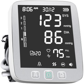 2024 Blood Pressure Machine Automatic Upper Arm Monitor - Adjustable Digital BP Cuff Kit, Largest Backlit Display, Includes Batteries, Carrying Case, 200 Sets Memory