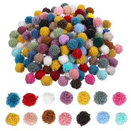 200 Pcs Small Pom Poms Colorful Portable Fluffy Pompoms Balls 0.59 Inch Craft Pom Poms Soft Fluffy Puff Balls for DIY Arts and Bulk Craft Making Decorations Supplies