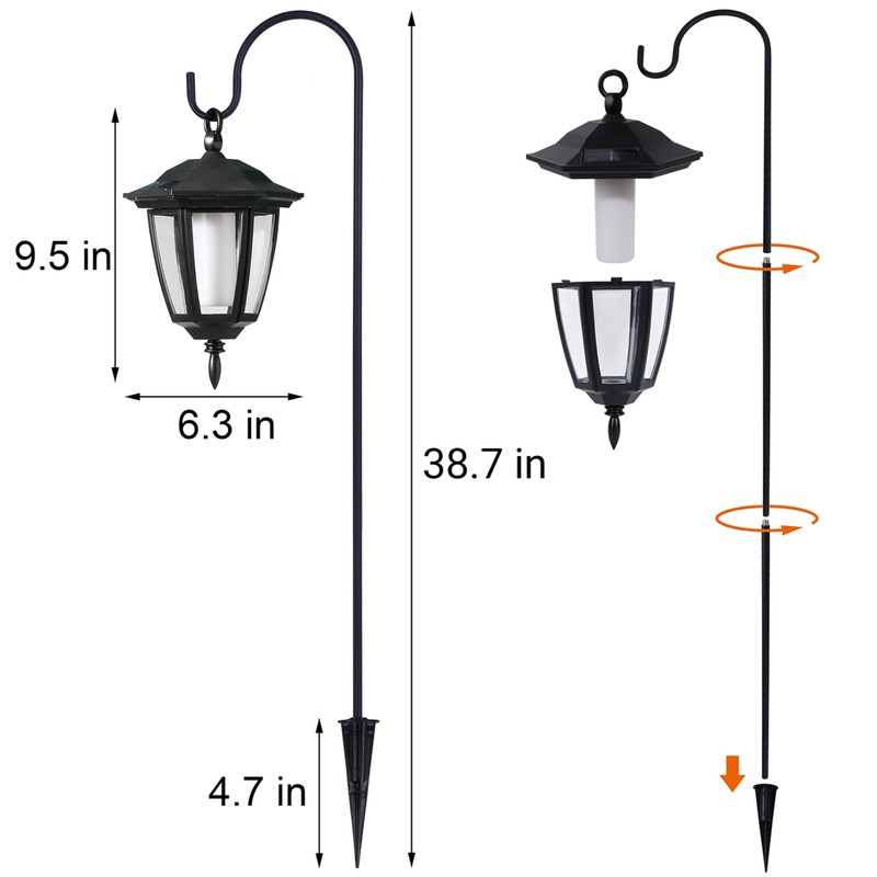 Dynaming 4 Pack Solar Flame Hanging Lights Outdoor, Halloween Solar