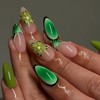 Medium Almond Press on Nails Fake Nails with 3D Flower
