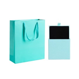 NIDHFG 1 Simple Jewelry Box And 1 Gift Bag, Jewelry Gift Box, Gift Packaging, Suitable For Bracelets, Earrings, Necklaces.