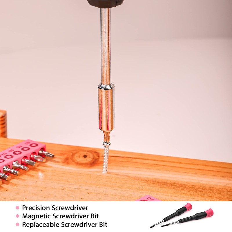 Elevon 131-Piece Pink Tool Set, Self-Use Tool Set with Storage