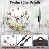 peacoblue Wall Clocks Battery Operated Wildflowers 12 Inch Glass Wall