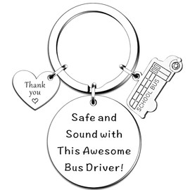 QMVMV Bus Driver Gifts Apprecaition Keyring Thank You School Bus Driver Gifts End of The School Year Gift Graduation Christmas Retirement Gifts