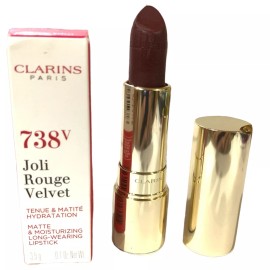 Clarins Joli Rouge Velvet Matte Moisturizing Lipstick, 738V ROYAL PLUM, .1oz,NIB