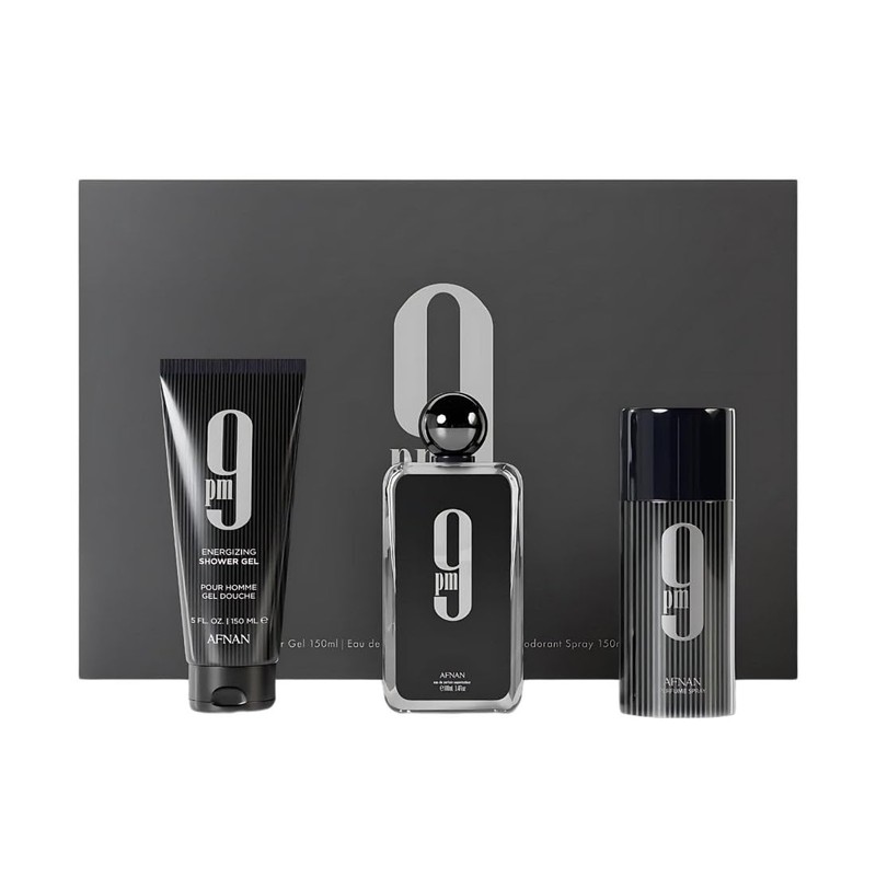 Afnan 9 Pm 3 Piece Set for Men, (3.4 Oz