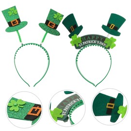 DOITOOL St Patrick Headband 2pcs Headbands St. Patricks Day Hair Accessory St Patricks Day Headpiece St Patrick Headdress St. Patrick Headband Boppers Head Band Hair Hoop Pop Decorate