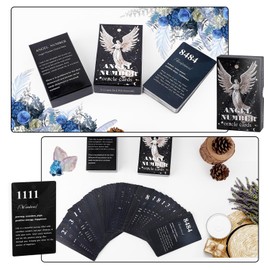NexUap Angel Numbers Oracle Deck - Beginner Friendly, 400 GSM Coated Paper, Life & Family Oracle Cards