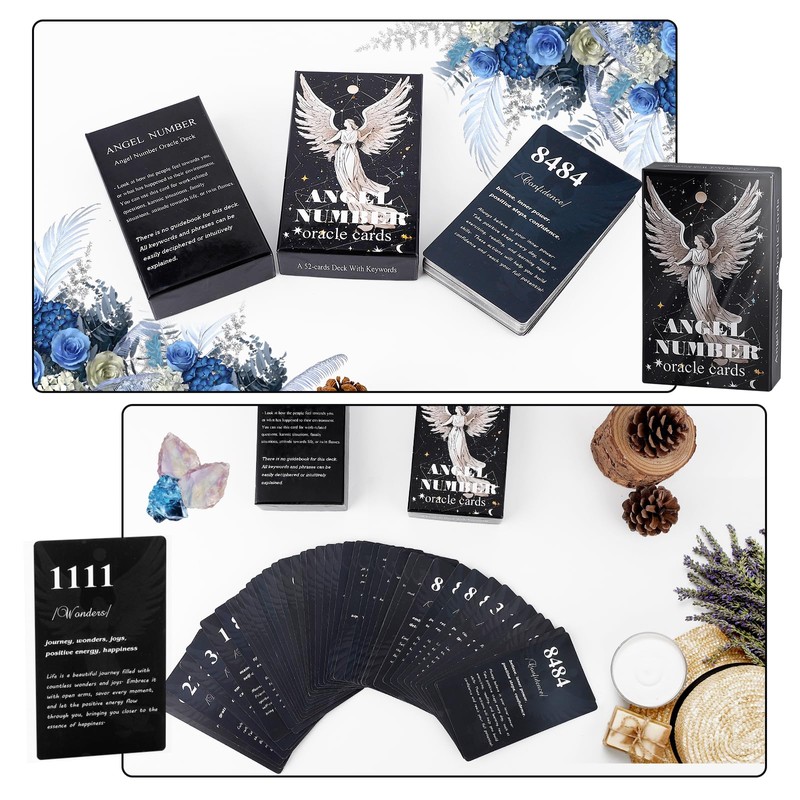 NexUap Angel Numbers Oracle Deck - Beginner Friendly, 400 GSM