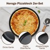 Herogo Pizza Tray, Diameter 26 cm, Round Stainless Steel Pizza