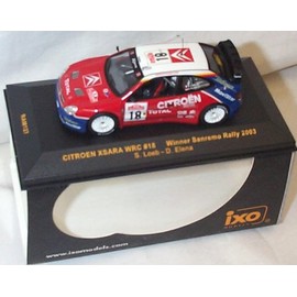 ixo Cïtròén Xsara WRC 18 winner of the rally 2003 in blue white and red car 1.43 scale diecast model