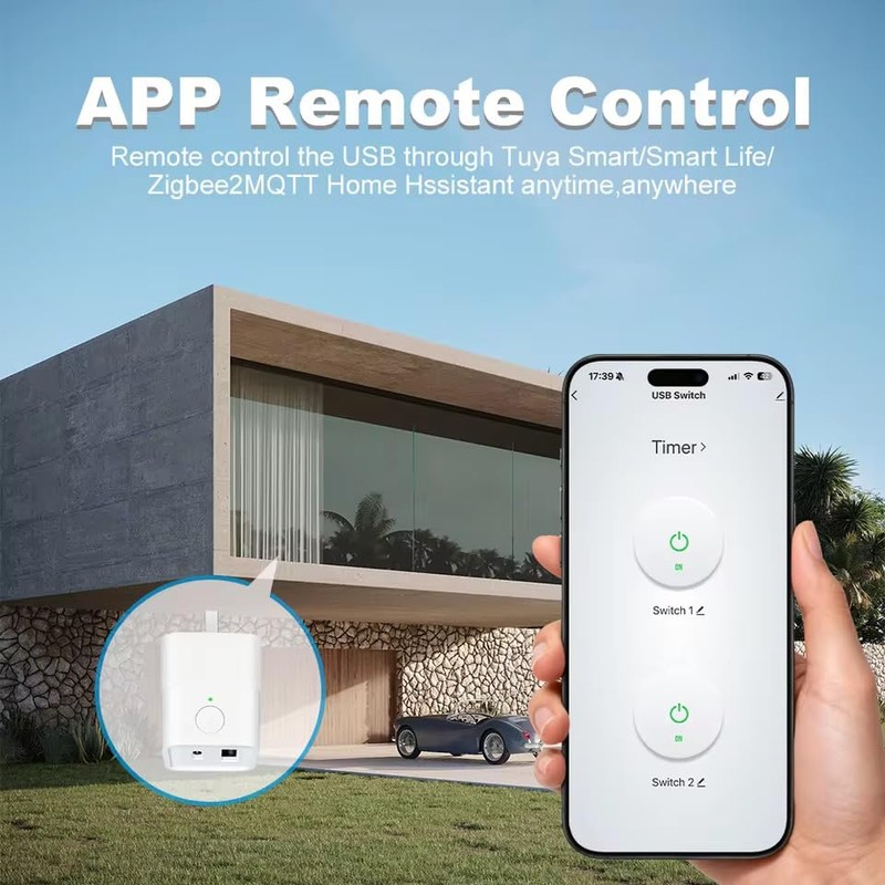 MHCOZY Zigbee 3.0 USB adaptor, Smart 5-12V DC outlet Switch,Remote