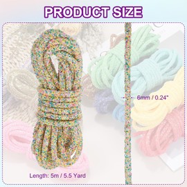 PATIKIL Sequins Rope, 5.5 Yard 6mm Sequins Rhinestone Tube Cord for Wedding Dresses Earring Costume Clothing Shoes Jewelry DIY Crafts Making Accessory, Yellow Green