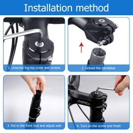 Aohcae Handlebar Riser Bicycle, Bicycle Handlebar Raiser Handlebar Riser Stem Handlebar Extension Bicycle Fork Shaft Extension MTB Handlebar Riser E-Bike with Hex Key