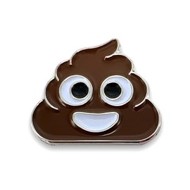 Pile of Poo Lapel Pin - Funny Poop Enamel (Silver)