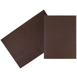 JAM PAPER Two Pocket Textured Linen Presentation Folders - Letter Size Business Folder - Chocolate Brown - 6/Pack