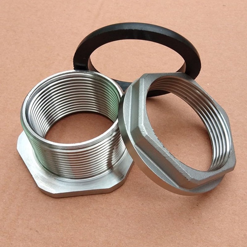 and Leakproof Bulkhead Tank Fitting, 304 Stainless Steel Construction (1/2)