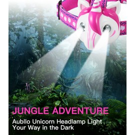 Toys LED Headlamp-Headlamp for Kids Unicorn Toy Head Lamp Flashlight 3 Adjustable Lighting Mode with Elastic Headbands for Boys, Girls, or Adults for Camping, Hiking, Reading, and Parties