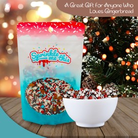O.M.G. - Oh My Gingerbread - 4 Oz Resealable Bag - Christmas Themed Sprinkle Mix - Featuring Mini Gingerbread Men, Teal Pearls, Red Nonpareils - Red, White, and Chocolate Jimmies
