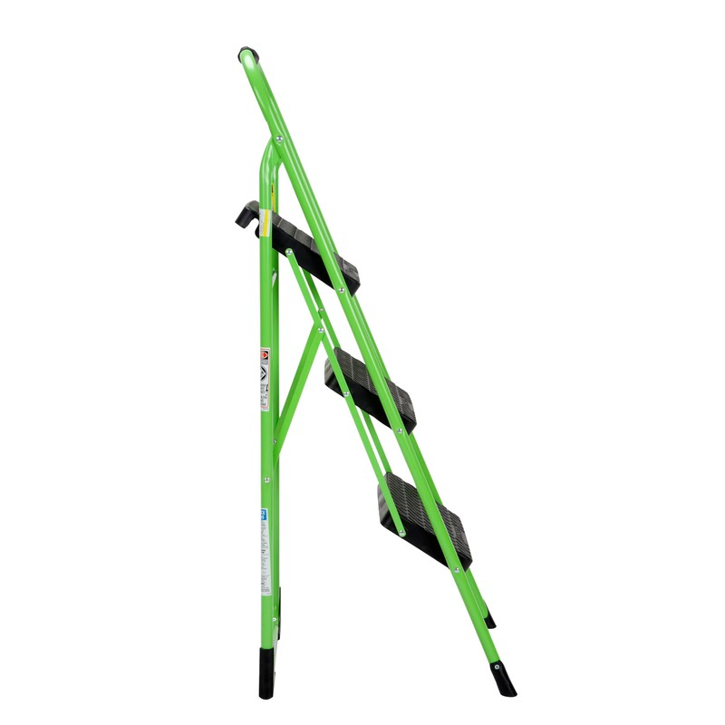 COSCO 11408GNF1E, Green Three Big Folding Step Stool with Rubber