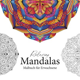 Relaxing Mandalas - Mandala Malbuch für Erwachsene: 40 handgezeichnete Mandalas zum Ausmalen für Fortgeschrittene und Profis | Spiralbindung, dickes ... schwarze Rückseite, hohe Auflösung