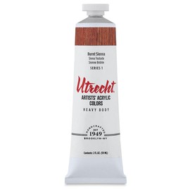 Utrecht Artists' Acrylic Paint - Burnt Sienna, 2 oz tube
