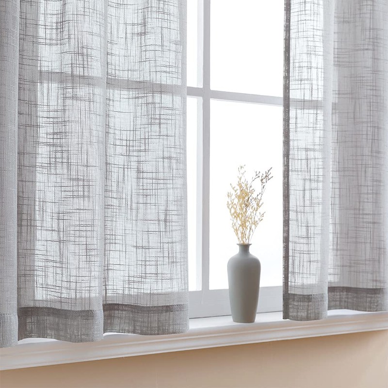 XTMYI - Cortinas transparentes (63,5 x 76,2 cm), color gris