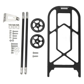 Folding Bike Rear Rack High Strength Aluminum Alloy Bicycle Luggage Carrier with Wheels for Brompton Black