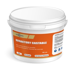SOLIDLAND Refractory Castable - 16 LBS 3056°F High Temperature Refractory Concrete Dry Mix - Casting FireBricks, Panels and Custom Shapes for Kilns, Forges, Fireplaces & DIY Projects