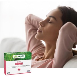 OLIOSEPTIL – Bronchien-Kapseln – Reine und chemotypische ätherische Öle in pflanzlichen Kapseln L-Vcaps – Ab 15 Jahren – Hilft, die Bronchien zu befreien und die Atemwege zu beruhigen – 15 Kapseln