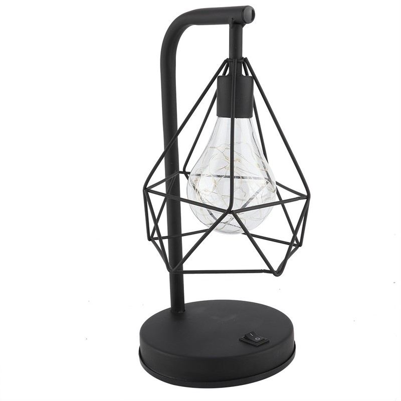Iron Frame Dining Table Lamp Bedroom Retro Simple Romantic Night