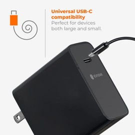Einova 100W Universal Power Adapter, Includes 5 Charging Tips & USB-C Charging and Data Cable, GaN Power Architecture for Energy Efficiency Versatile Compatibility, Ergonomic Design