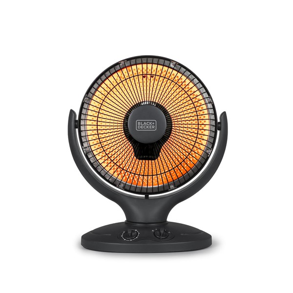 BLACK+DECKER Portable Heater for Rooms up to 161 Sq. Ft., Oscillating Space Heater & Heater for Bedroom with Overheat Protection, Small Heater with Timer & Manual Controls, 16.5” x 9.8” x 19.7”, Black