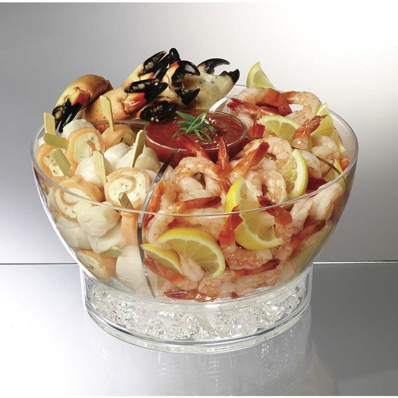 Prodyne Cold Ice Acrylic Bowl, 6.5 Qt, Off-white