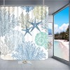 Tritard Extra Long Nautical Coastal Shower Curtain Starfish Seashell Coral