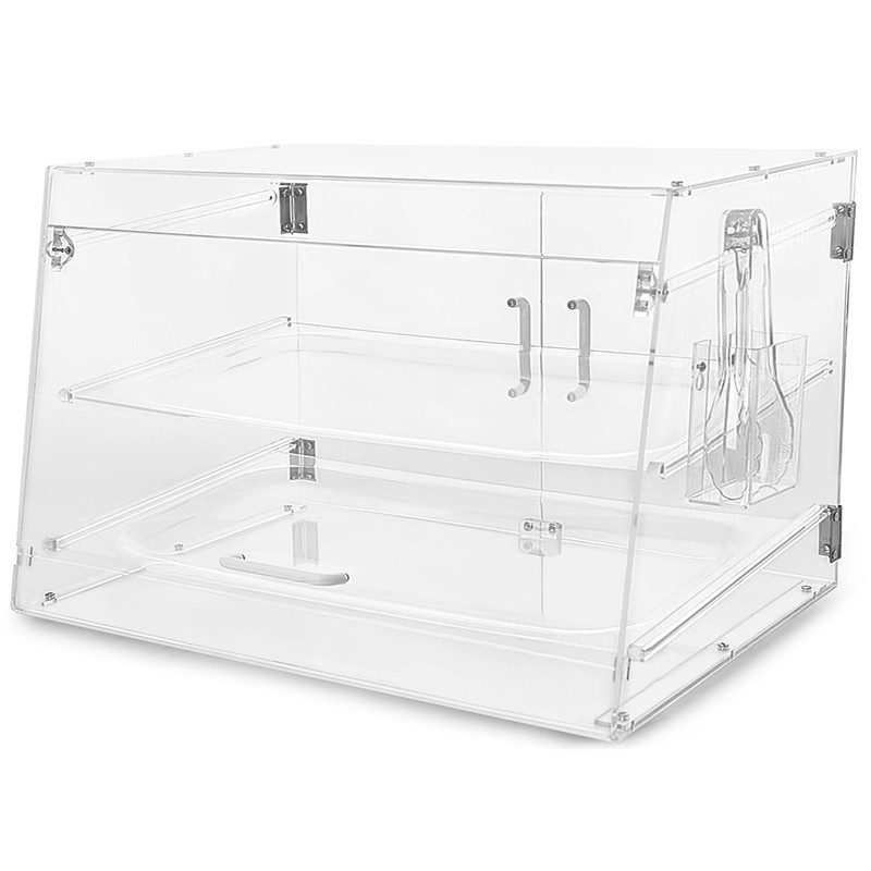 2 Tray Commercial Countertop Bakery Display Case 21.6" x 15.7"