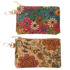 SHIDXIB 2Pcs Vintage Pattern Short Allet Zipper Portable Clutch Purse Versatile Credit Card Holder