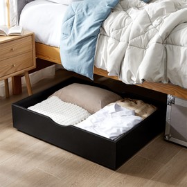 The Storage MAX - Underbed Wooden Organizer with Wheels - Black