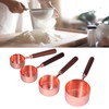 4Pcs Measuring Cups and Spoons Set with Copper Plated Handle
