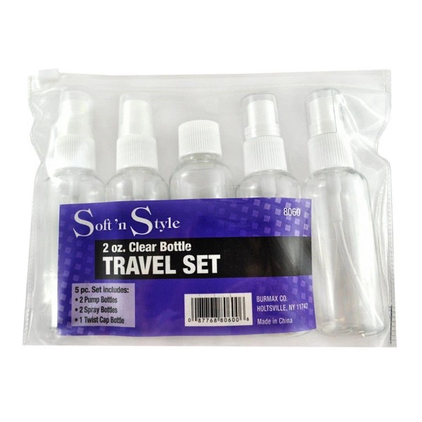 Soft 'N Style Clear Travel Bottle Set- (2 oz.)
