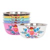 1x Ocean Pansy 14.5cm Hand-Painted Picnic Snack Bowl - Reusable