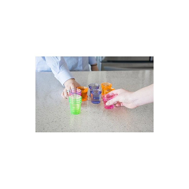 Evriholder EvriShot Neon Shot Glasses, 12-Pack
