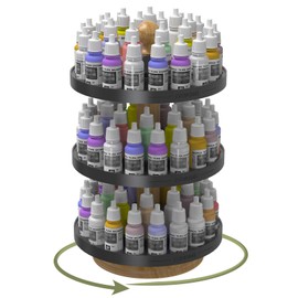 Evemodel Rotatable Paint Organizer Pigment Bottle Spinning Rack Stand 60 Holes Desktop Holder Shelf for 17ml Bottle
